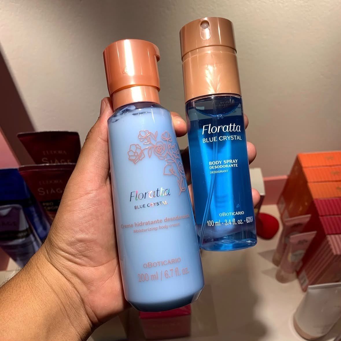 Combo Floratta Blue Crystal: Body Spray + Creme Corporal