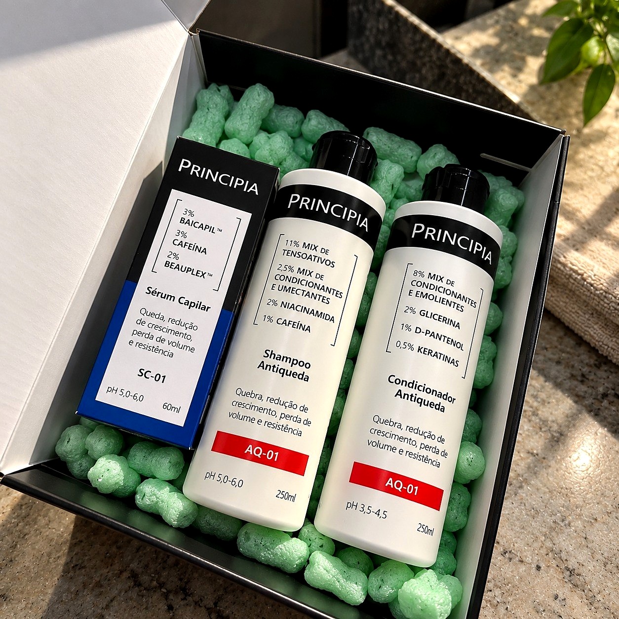 💇‍♀️ Kit Principia Shampoo Antiqueda + Condicionador + Sérum