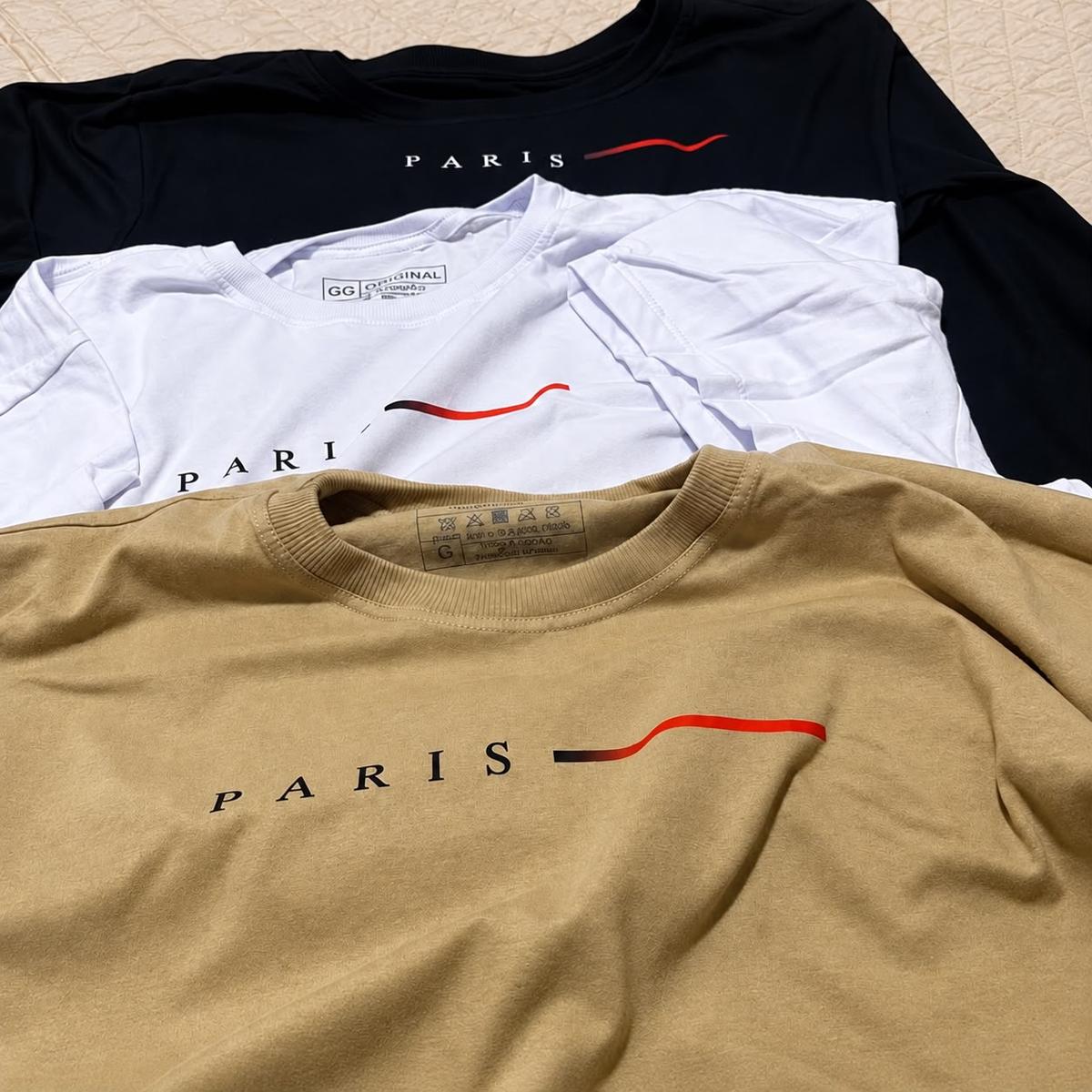 Kit 3 Camisetas Paris Luxo Camisa Algodão