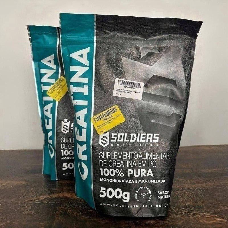 Creatina 500g Suplemento Monohidratada em pó 100% Pura - Soldiers Nutrition