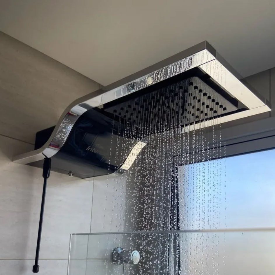Chuveiro Ducha Eletrônica Fame Intense 5400w Preto E Cromado 127V