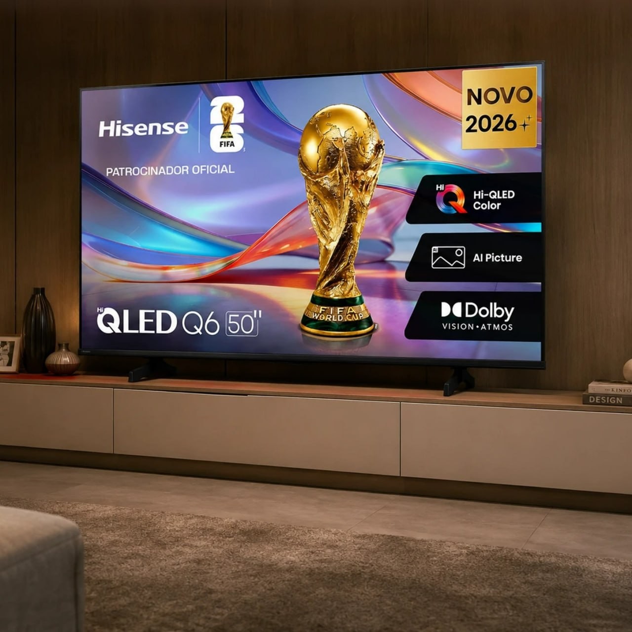 Smart TV Hisense HI-QLED 4K 50" polegadas 50Q6QVV