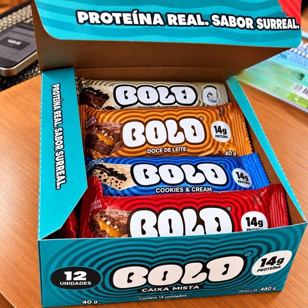 Display com 12 Uni Barra de Proteína BOLD - 14g 4 sabores Misto