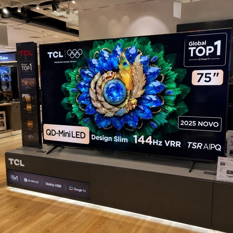 Smart TV 75" TCL 4K UHD Mini LED 75A400M Google TV 2026