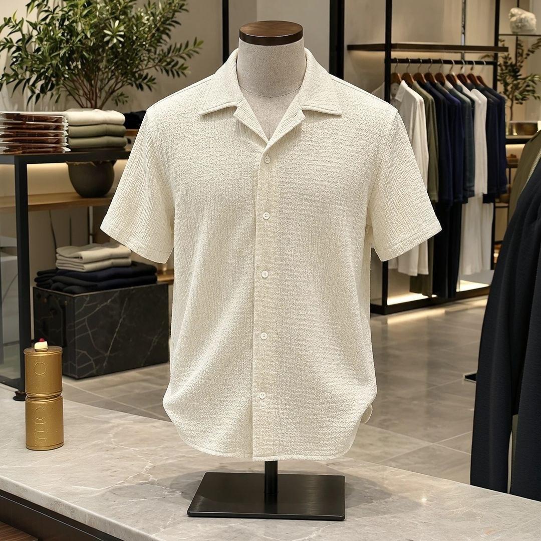 Camisa Casual Masculina Texturizada C/botões Old Money 01