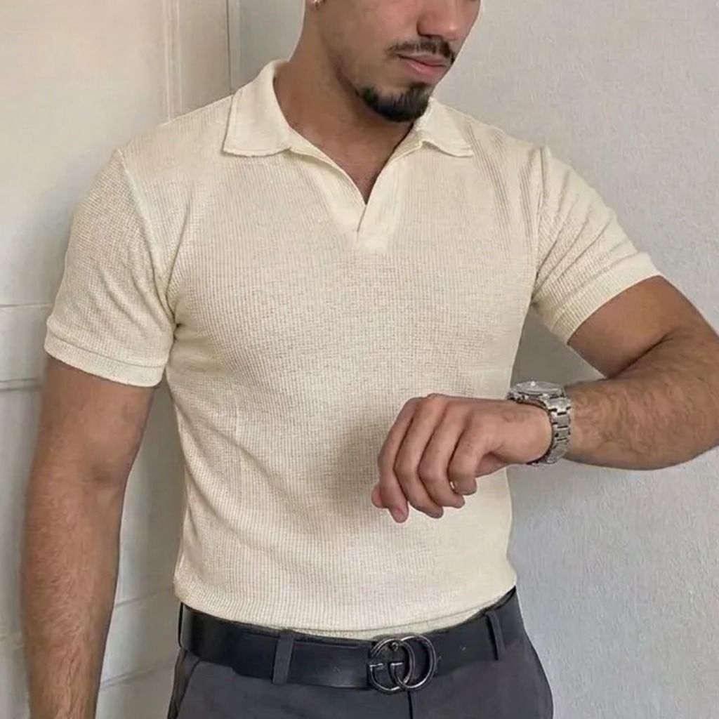 Camiseta Gola Polo Minimalista Tecido Texturizado (P ao XG)
