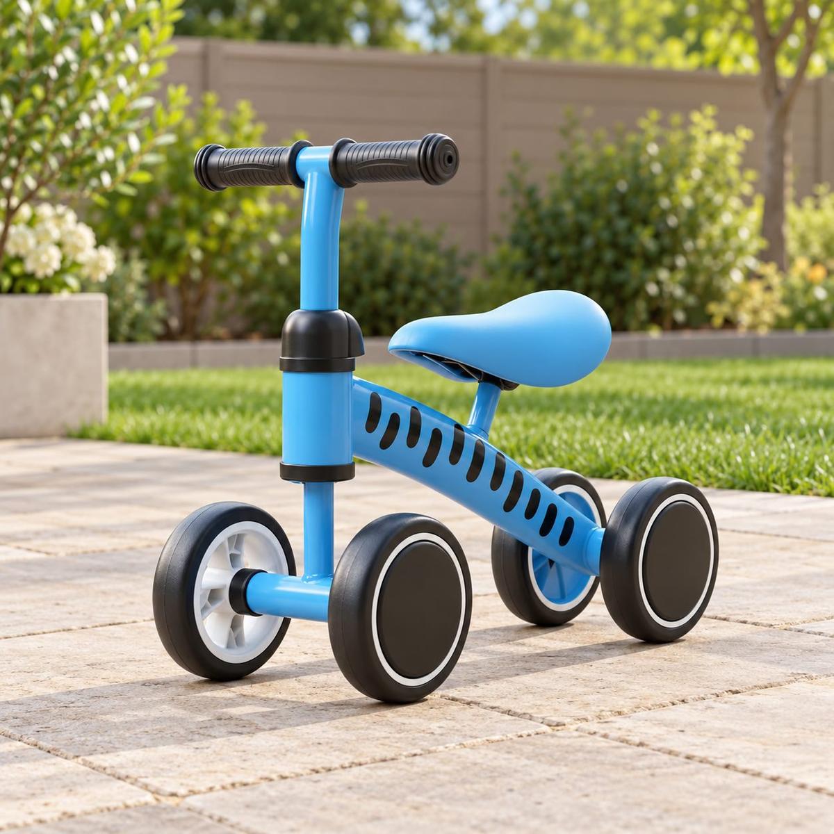 Bicicleta Equilíbrio Brinq Kids Sem Pedal Andador Infantil Azul 4 Rodas