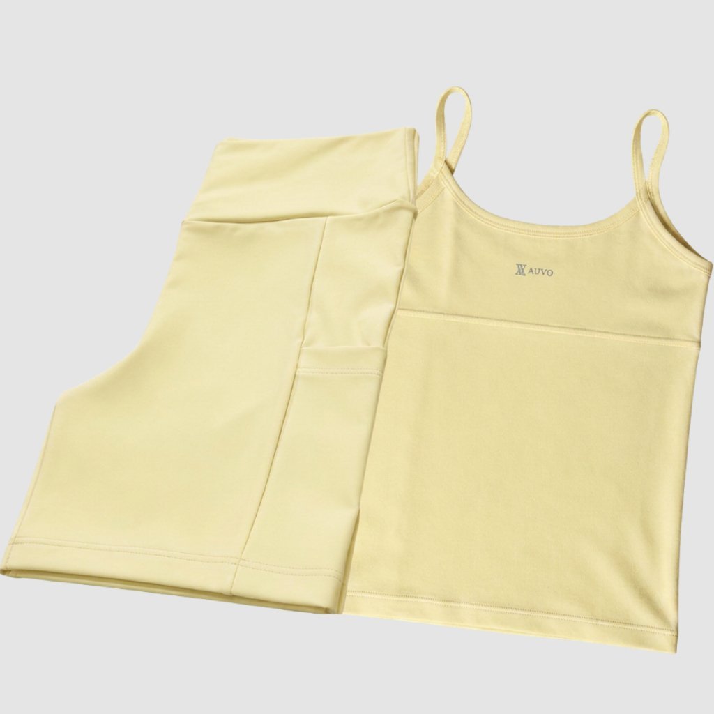 Conjunto Fitness Camiseta Regata Forro Duplo Short com Bolso Corrida Academia Moda feminina Casual