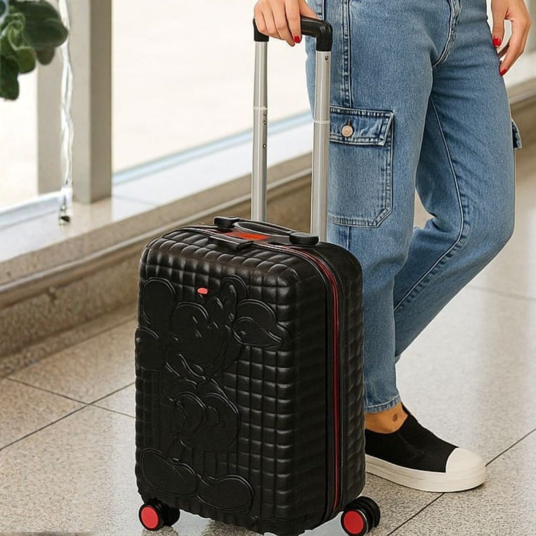 Mala De Bordo Viagem Pequena Preto Mickey Luxcel