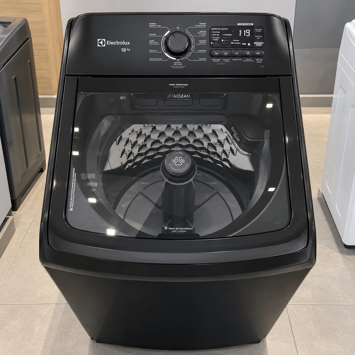 Máquina de Lavar Electrolux 18Kg Preta Expert Tripla Filtragem e Jatos Poderosos (LEB18)