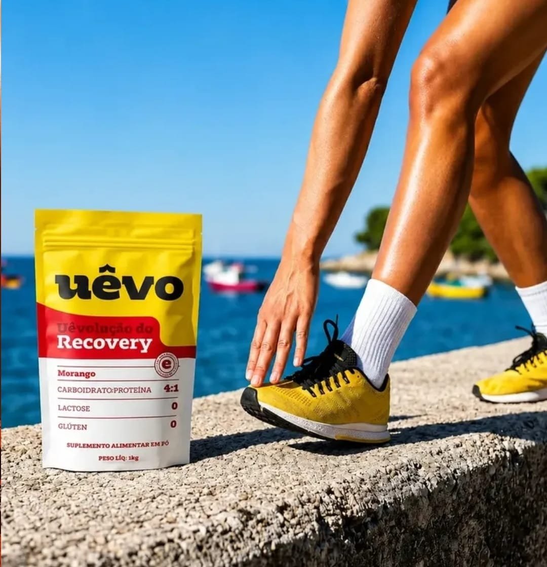 Proteína Uêvo Recovery 4:1 Morango 1kg Suplemento Proteico Morango