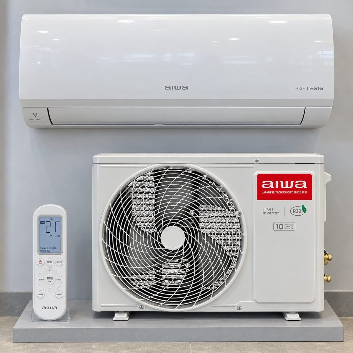 Ar-condicionado Aiwa High Inverter 9.000 Btus Quente/Frio Aws-ac-9qf