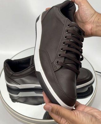 Tenis Masculino Em Couro Sapatenis Social Casual Confortavel