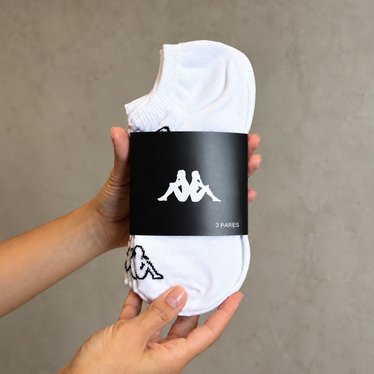 Meias Kappa Kit 3 Pares Sapatilha Soquete Invisível Original Branco (34 ao 43)