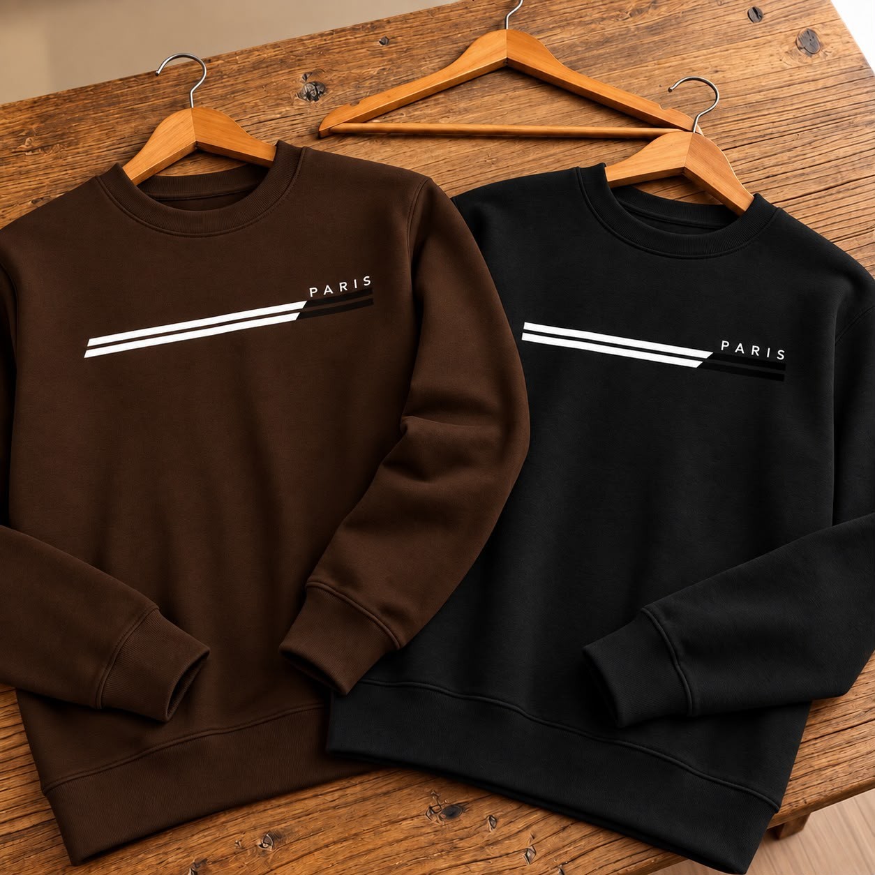 Kit 2 Moletons Careca Paris Flanelado Premium Diversas Cores Preto + Cinza