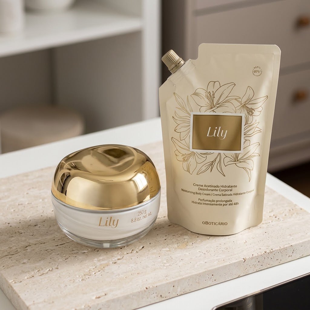 Combo Creme Acetinado Hidratante Desodorante Corporal Lily 2