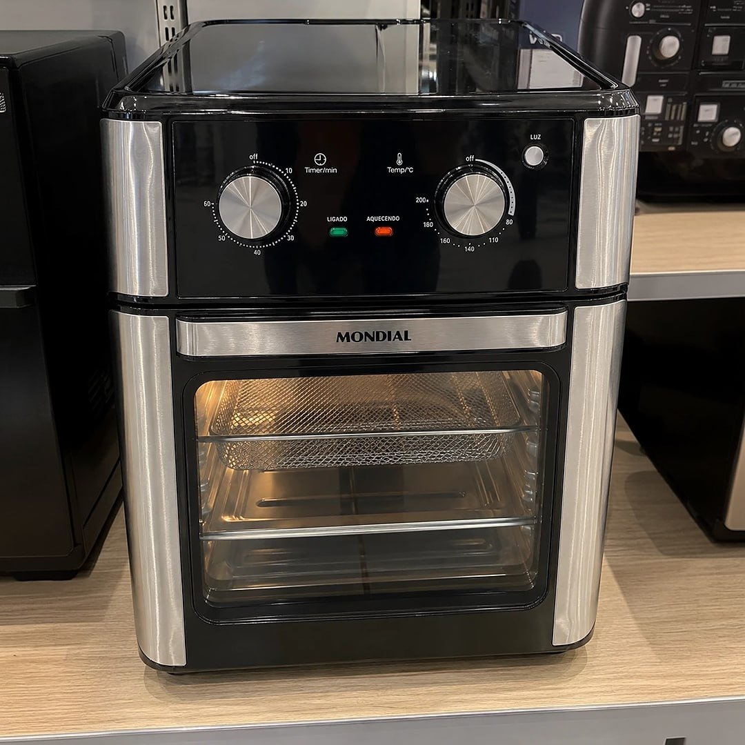 MONDIAL Fritadeira Air Fryer Forno Oven Analógica 12L, Preto, 2000W, 110V - AFON-12L-AB