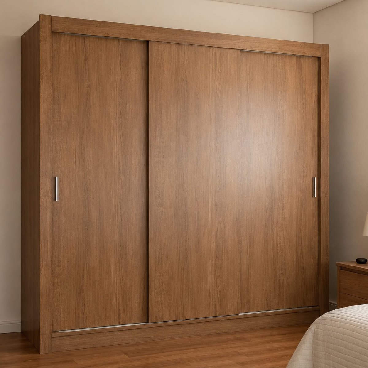 Guarda Roupa Casal Madesa Mônaco 3 Portas de Correr - Rustic