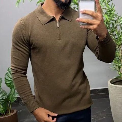 Suéter Masculino Premium Slim Casual Blusa Inverno Old Money (M ao GG)