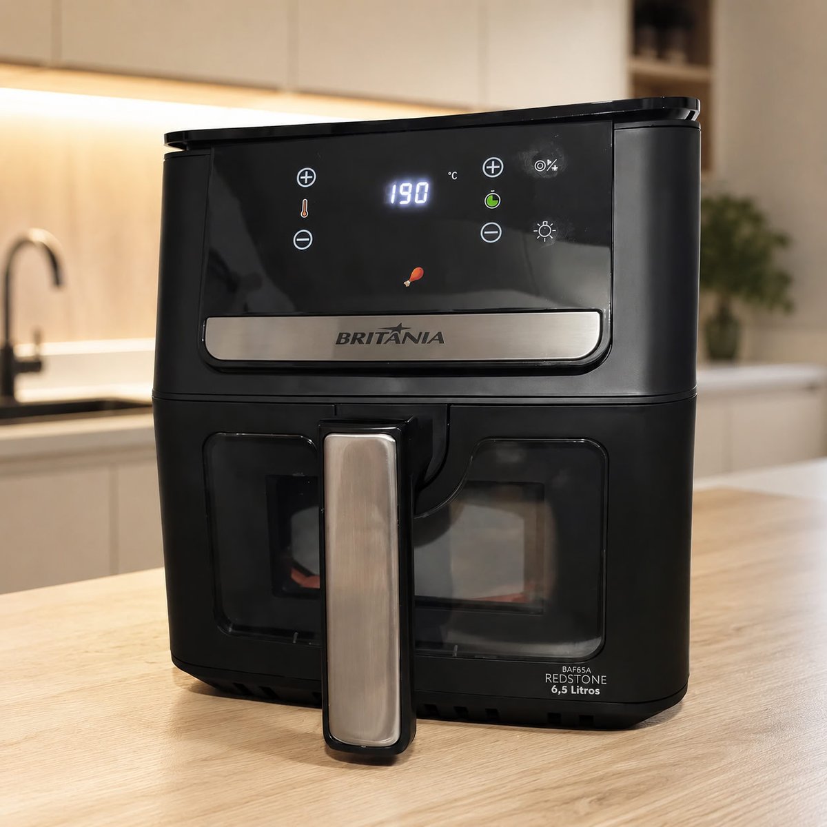 Air Fryer Britânia 6,5L 1700W 8 Funções Painel Digital Redstone BAF65A