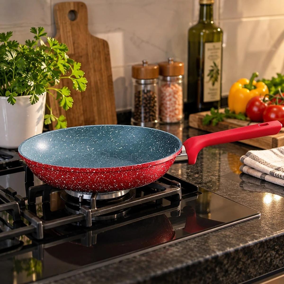 Euro Home - Frigideira 24 cm 2L de Alumínio com Antiaderente Color Stone Volcano