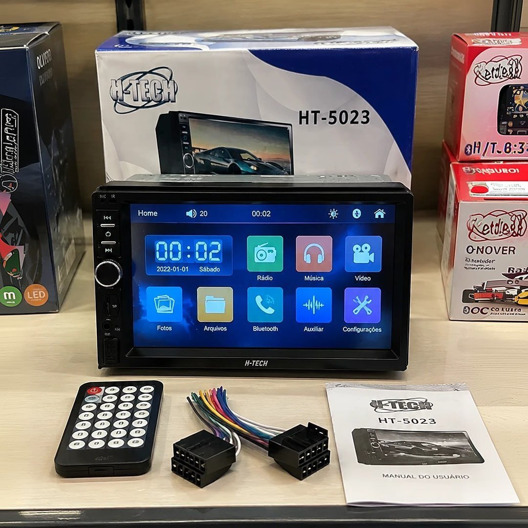 Multimidia 7 Polegadas Mp5 Espelhamento Bluetooth Usb Sd com Controle Remoto
