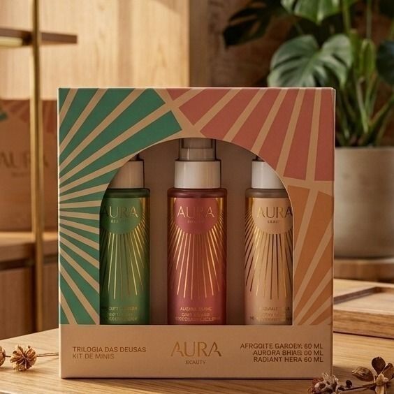 Kit com 3 Body Splash Aura Jade Picon Trilogia Deusas 60ml