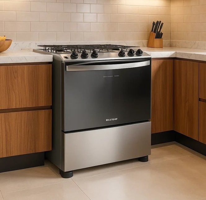 Fogão Brastemp 5 Bocas Cor Inox Com Botões Removíveis E Exclusivo Aro Protetor - BFS5NCR