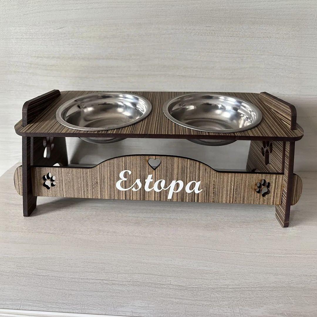 Comedouro Personalizado Pet Elevado Tigelas Inox