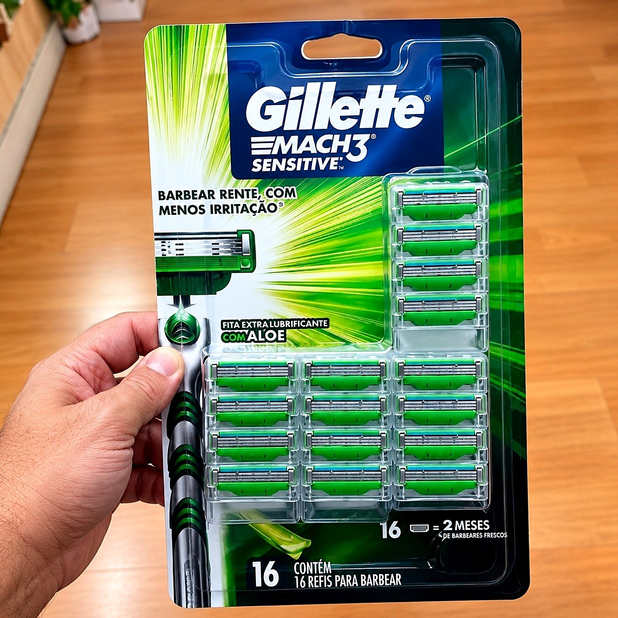 🪒 Kit 16 Cargas para Barbear Gillette Mach3 Sensitive