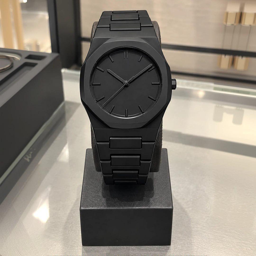 Relógio Masculino Minimalista All Black Chanfrado