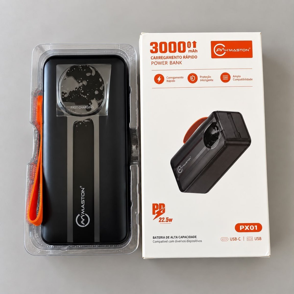 Power Bank Portatil 30000 22.5w Digital Cabos Ios Android
