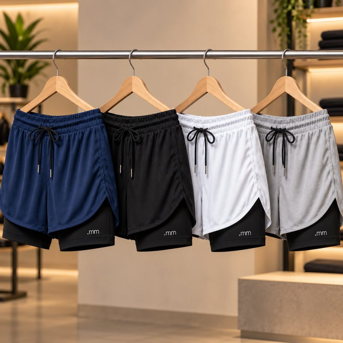 Kit 4 Short Fitness Feminino 2 Em 1 Compressão Cintura Alta