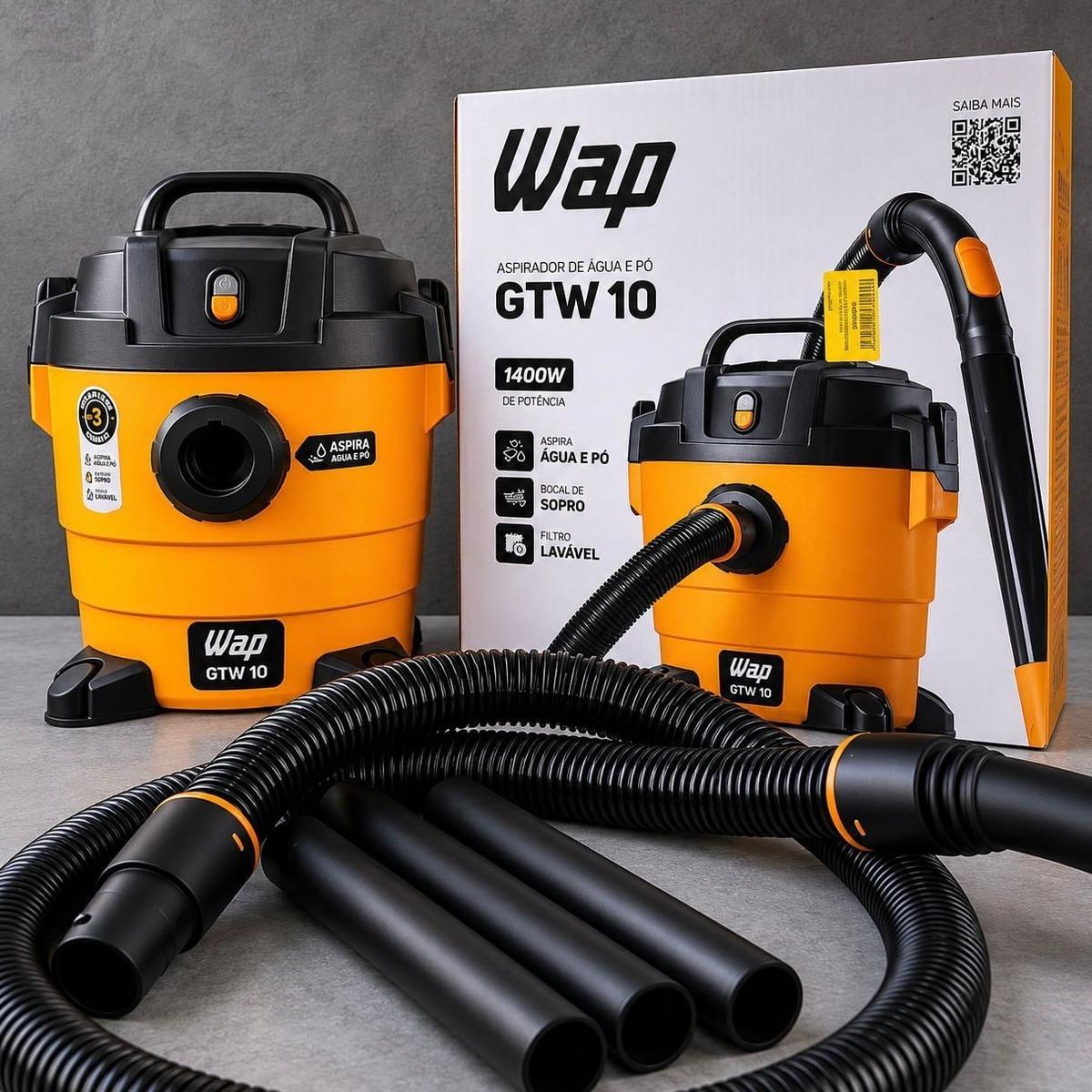 Aspirador de Pó e Água WAP GTW 10 1400W de Potência com Bocal de Sopro