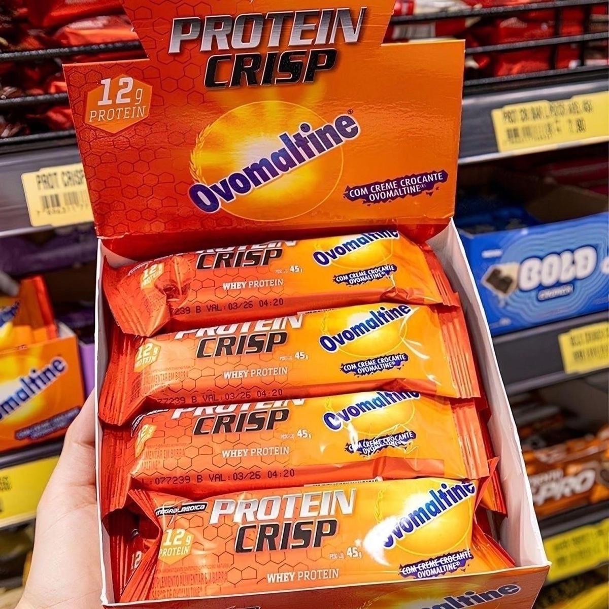 Barra de Proteína Crisp Bar Ovomaltine 12 unidades Integralmédica