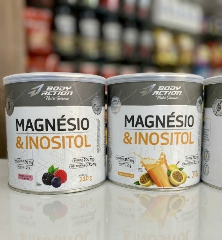 Magnésio E Inositol Taurina Melatonina 210g Sabor Frutas Vermelhas - Bodyaction