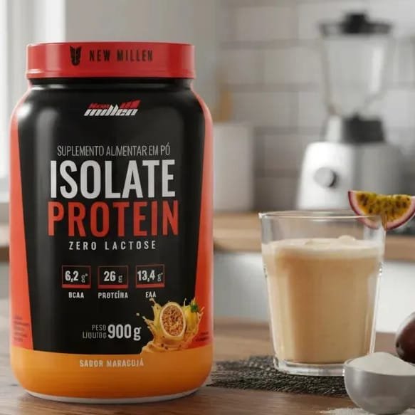 Proteína New Millen Premium Whey Isolado Isolate em pó sabor Maracujá x 900g