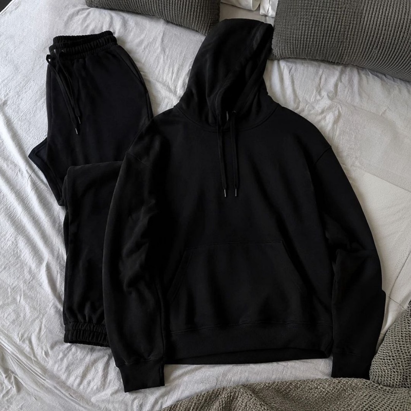 Conjunto Calça E Blusa De Moletom Liso Masculino Unissex