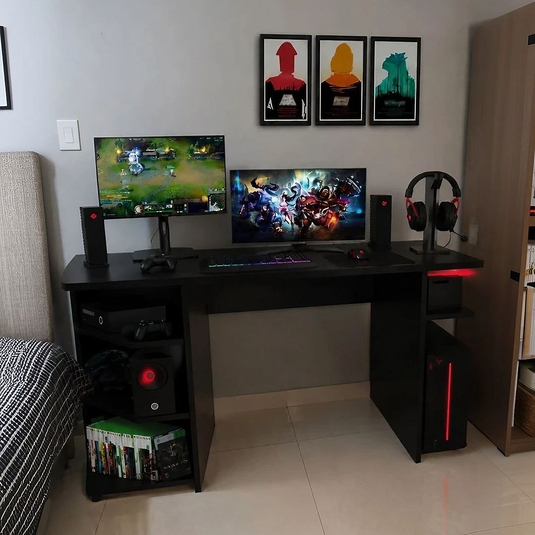 Mesa para Computador Gamer Madesa 9409 - Preto