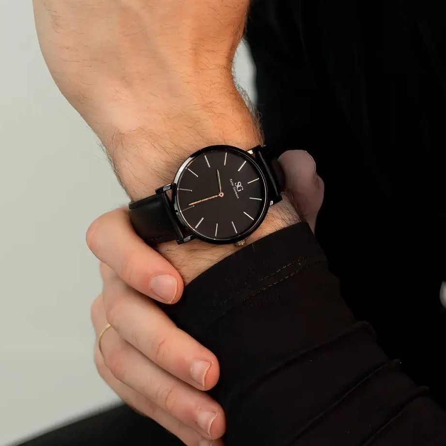 Relógio Masculino Saint Germain Murray Full Black de Couro Sintético Preto