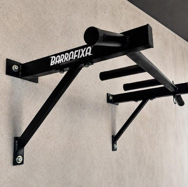 Barra Fixa De Parede Completa  Pull-up Interna E Externa Preto