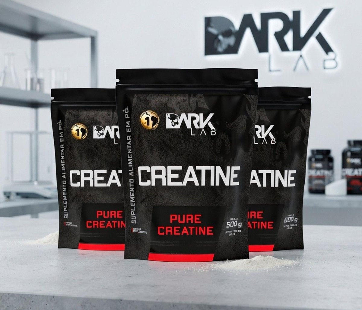 3x Creatina Monohidratada Pura 500g Dark Lab Unidade