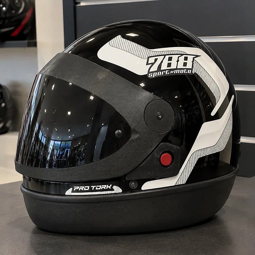 Capacete Fechado Automático Pro Tork Sport Moto 788 Viseira Fumê Branco 58