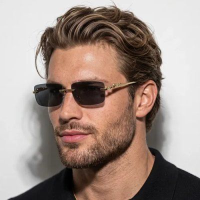 Óculos De Sol Retagular Masculino Hype Moda Tigre