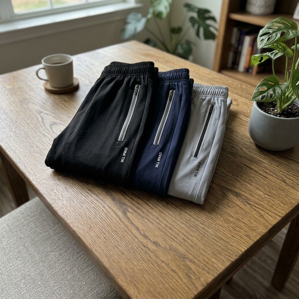 Kit 3 Calças Masculina Tactel Bolsos Com Zíper Leve Premium