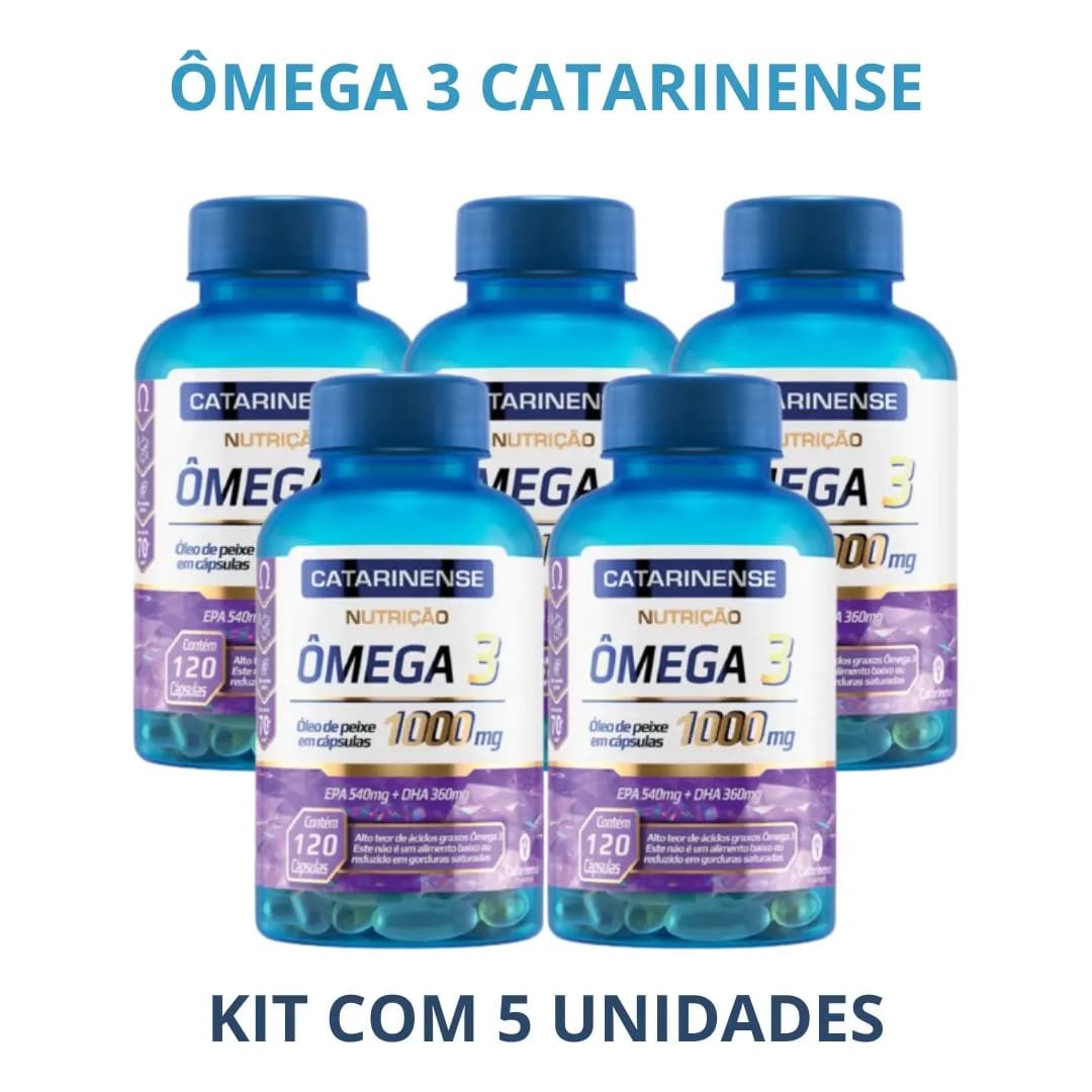 Ômega 3 1000mg Catarinense Epa 540mg em cápsula Sem sabor x 360g 5 kits de 120 un