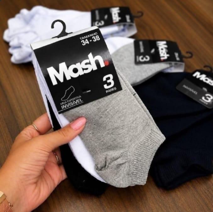 Kit com 10 Pares Meia Invisível Soquete Mash