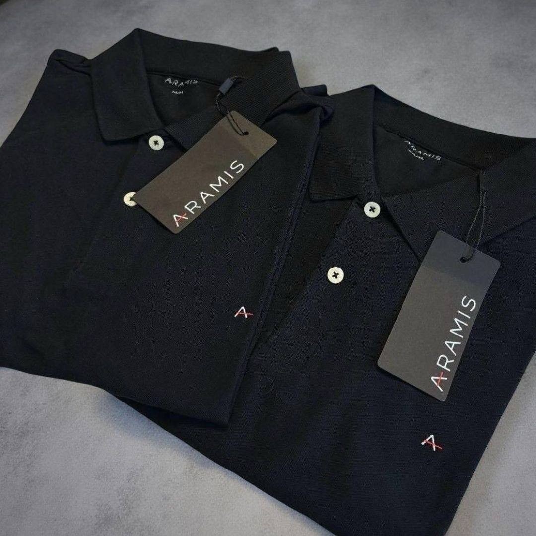Camiseta Polo Aramis Masculina Basic Piquet Preta (P ao G4)