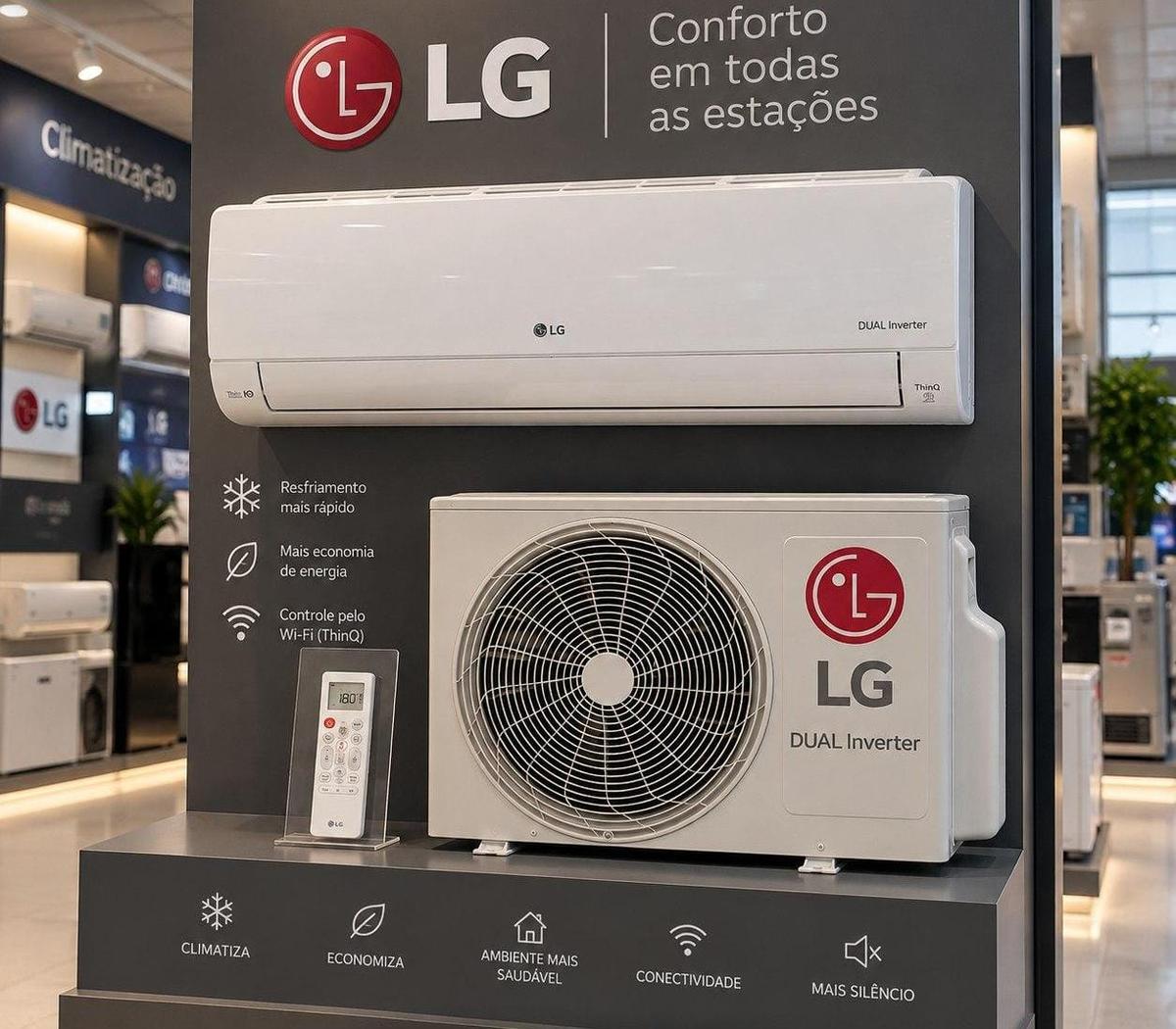 Ar-condicionado LG Dual Inverter Ai Voice 9.000 Btu Frio ​