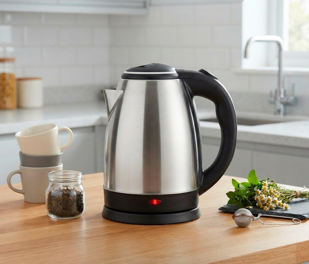 Chaleira Elétrica 1.8L Inox Desligamento Automatico Aço Inox 220v/110v ​